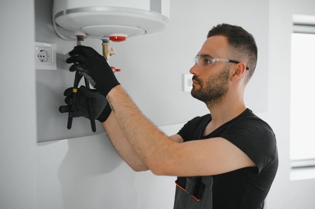Artisan qui travail sur une chaudière à Nancy