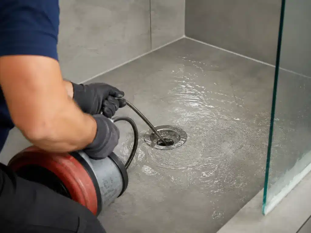 Débouchage de canalisation de douche bouchée avec intervention au furet
