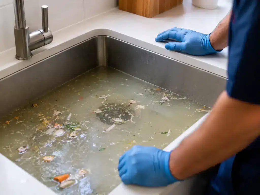 Débouchage de canalisation pour évier bouché avec eau stagnante